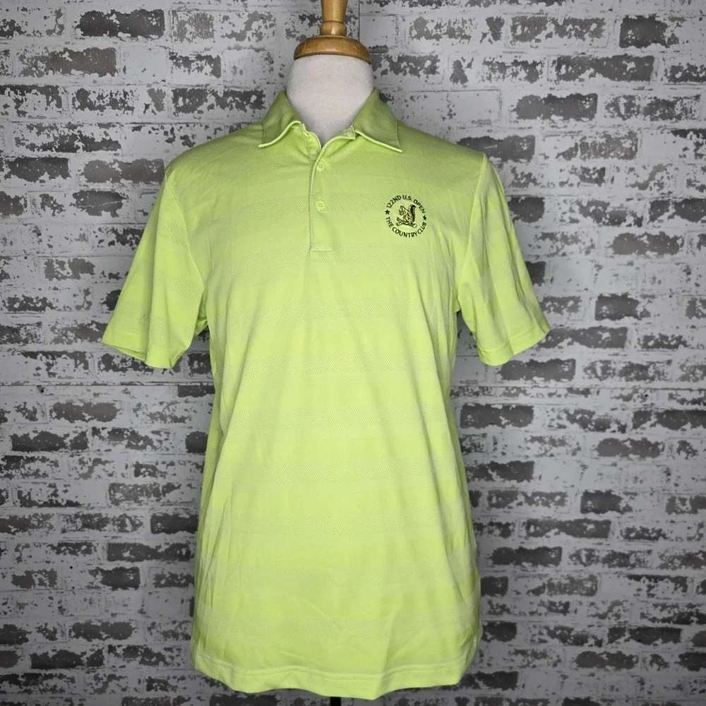 Adidas Polo Shirt Mens M‎ 122nd US Open Golf Tournament The Country Club Green